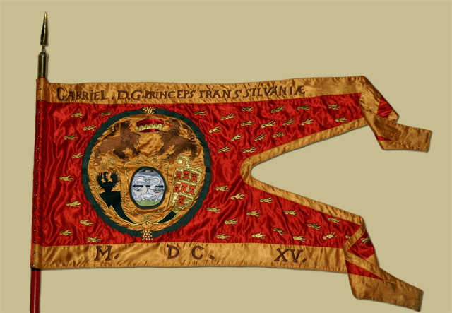 Bethlen Gábor erdélyi fejedelem zászlaja 1617-ből Bethlen Gábor erdélyi fejedelem zászlaja 1617-ből