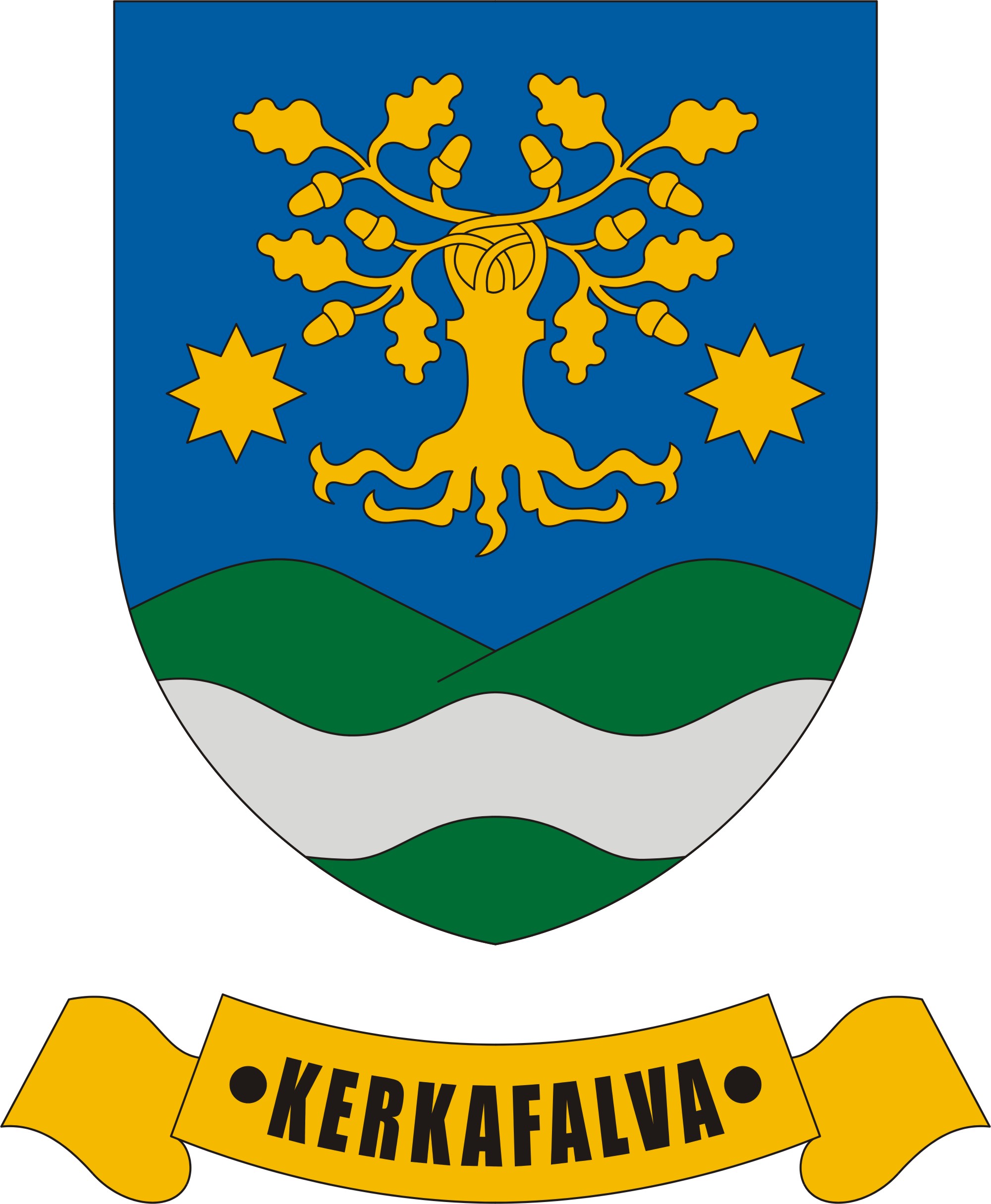 Kerkafalva címerének