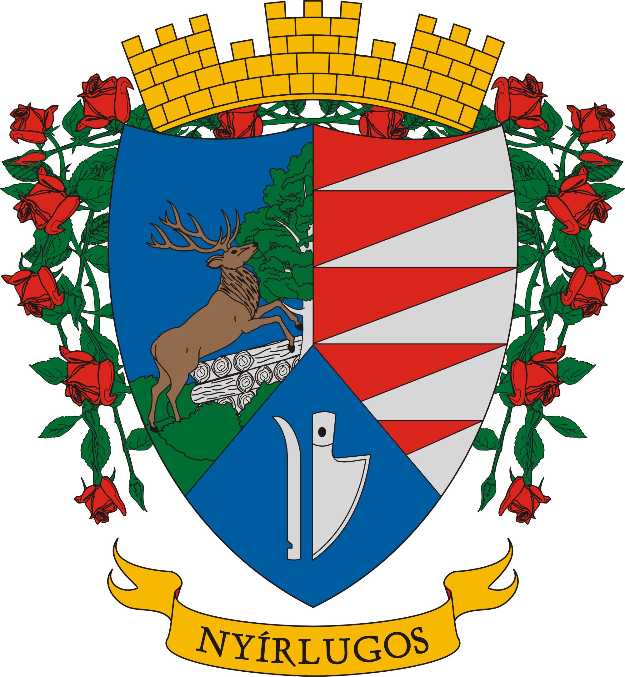 Nyírlugos város címere Nyírlugos város