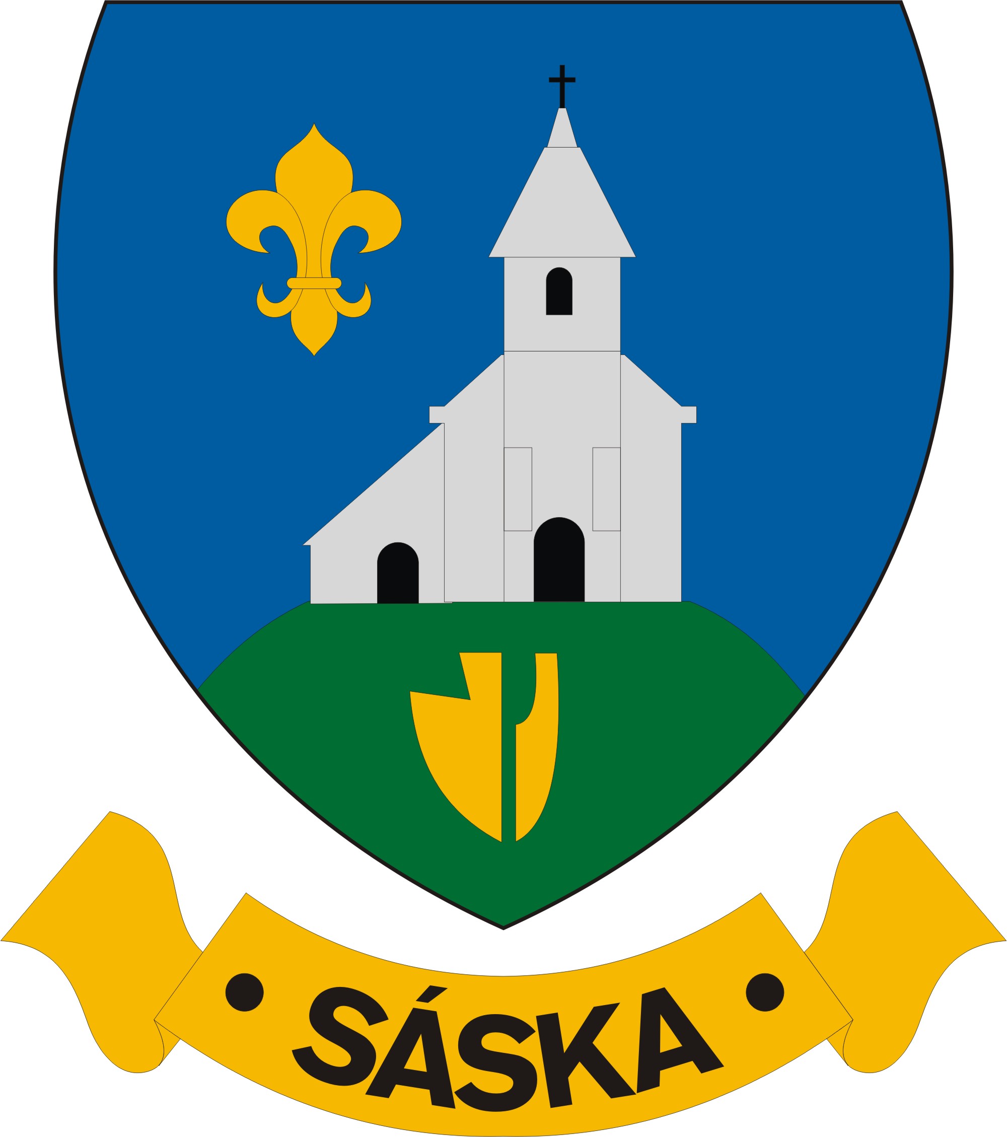Sáska község címere Sáska község
